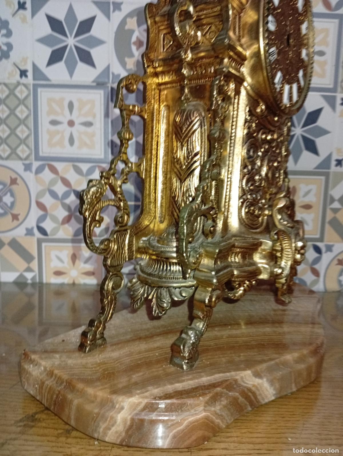 Antig&uuml;edades: Antiguo y gran Reloj de bronce sobre m&aacute;rmol - Foto 11