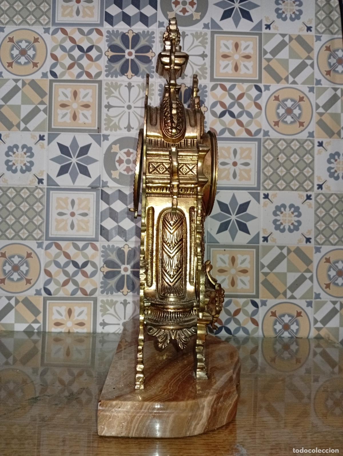 Antig&uuml;edades: Antiguo y gran Reloj de bronce sobre m&aacute;rmol - Foto 12