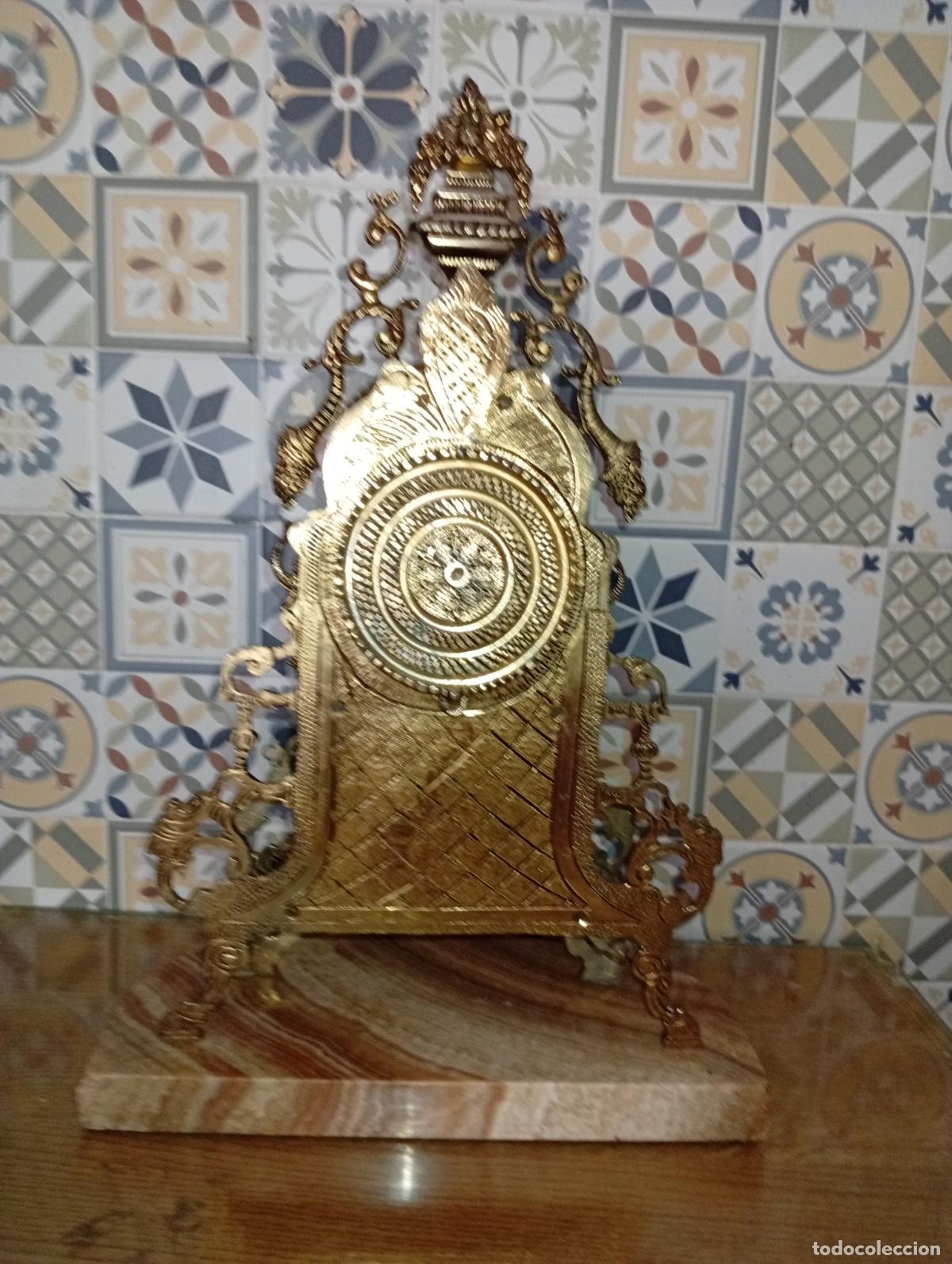 Antig&uuml;edades: Antiguo y gran Reloj de bronce sobre m&aacute;rmol - Foto 13