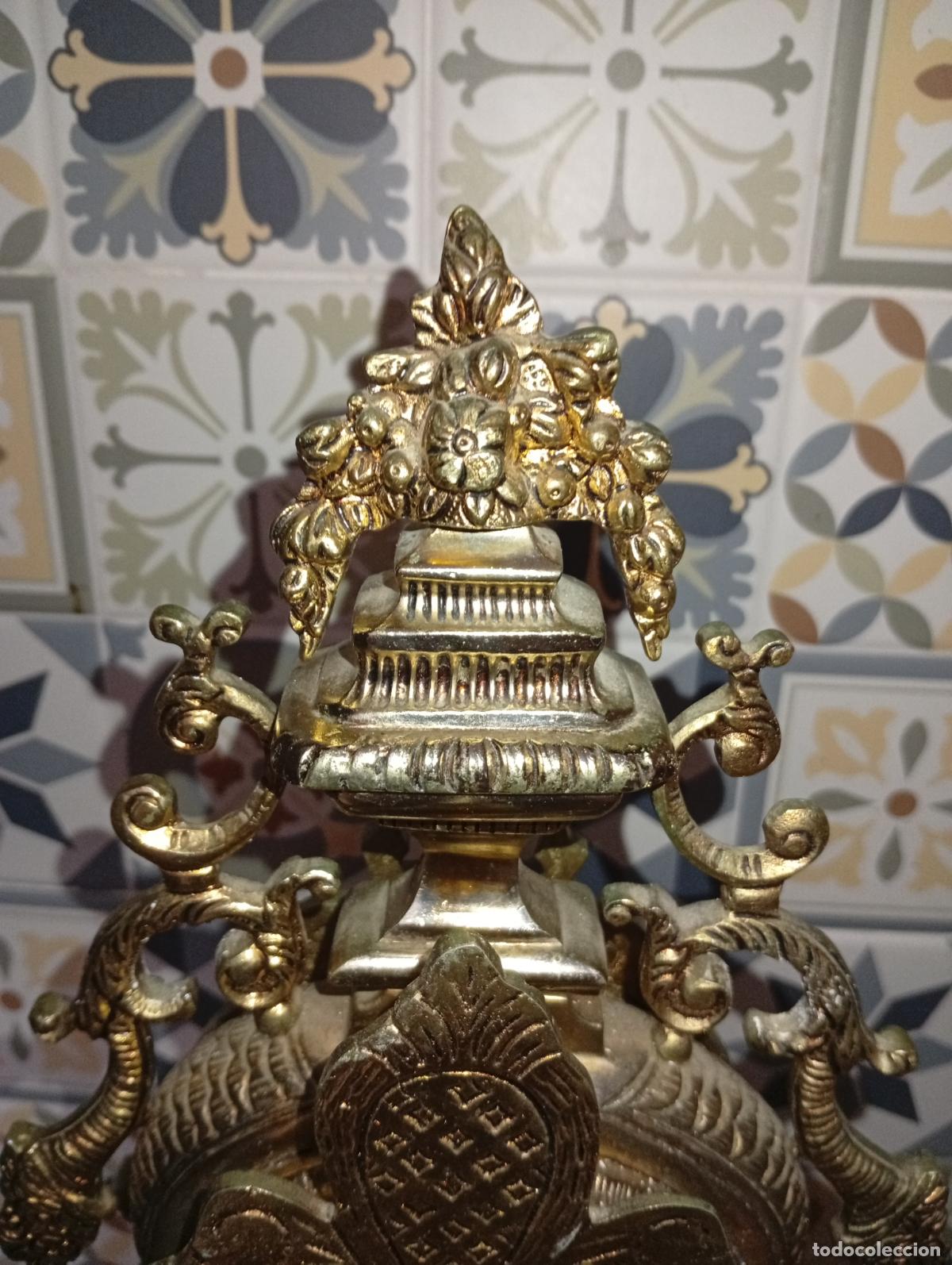 Antig&uuml;edades: Antiguo y gran Reloj de bronce sobre m&aacute;rmol - Foto 14