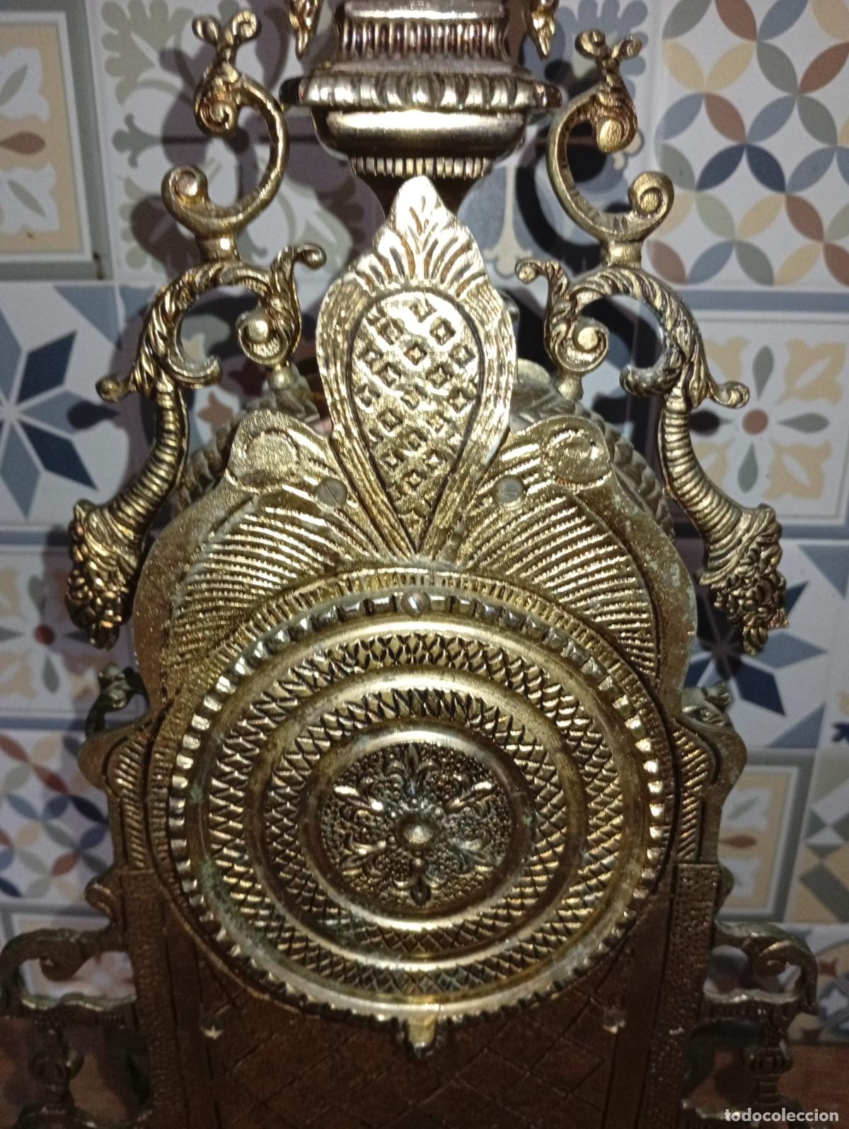Antig&uuml;edades: Antiguo y gran Reloj de bronce sobre m&aacute;rmol - Foto 15