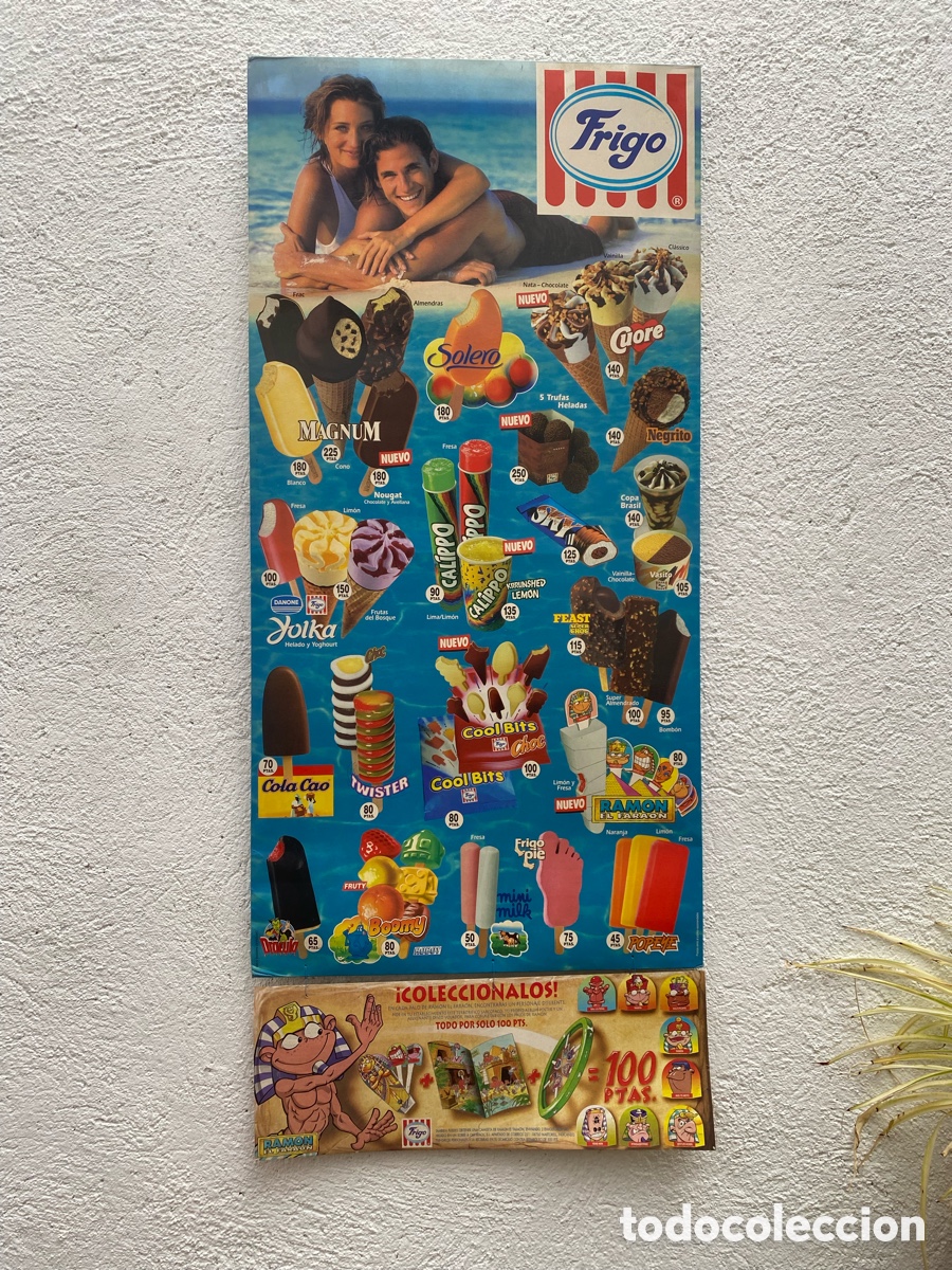Antig&uuml;edades: Cartel antiguo frigo helados