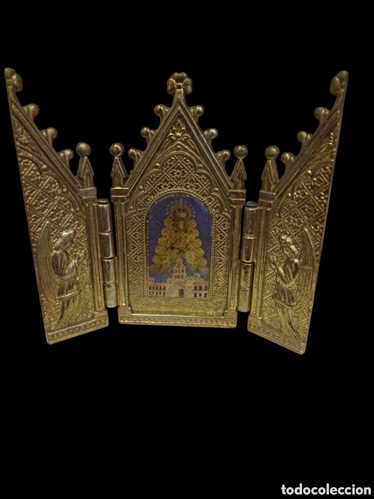 Antig&uuml;edades: Virgen del Roc&iacute;o capilla personal tr&iacute;ptico - Foto 3