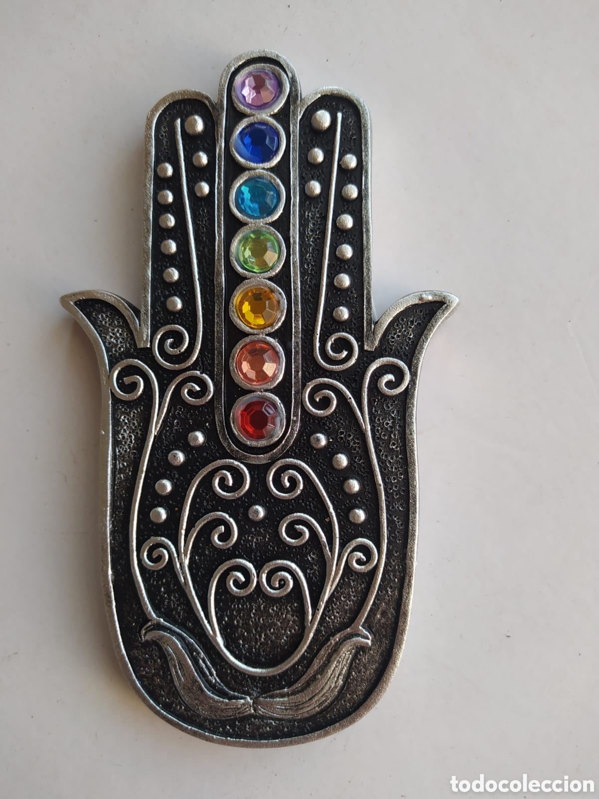 Antig&uuml;edades: MANO DE FATIMA CON SIETE CHACRAS ESPIRITUALES - Foto 2