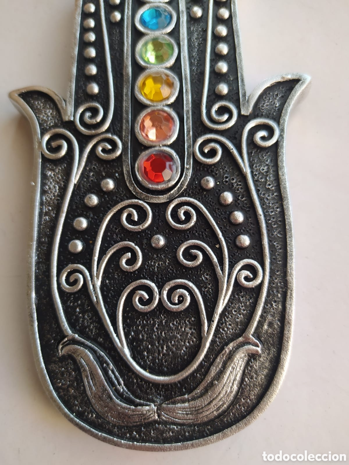 Antig&uuml;edades: MANO DE FATIMA CON SIETE CHACRAS ESPIRITUALES - Foto 3
