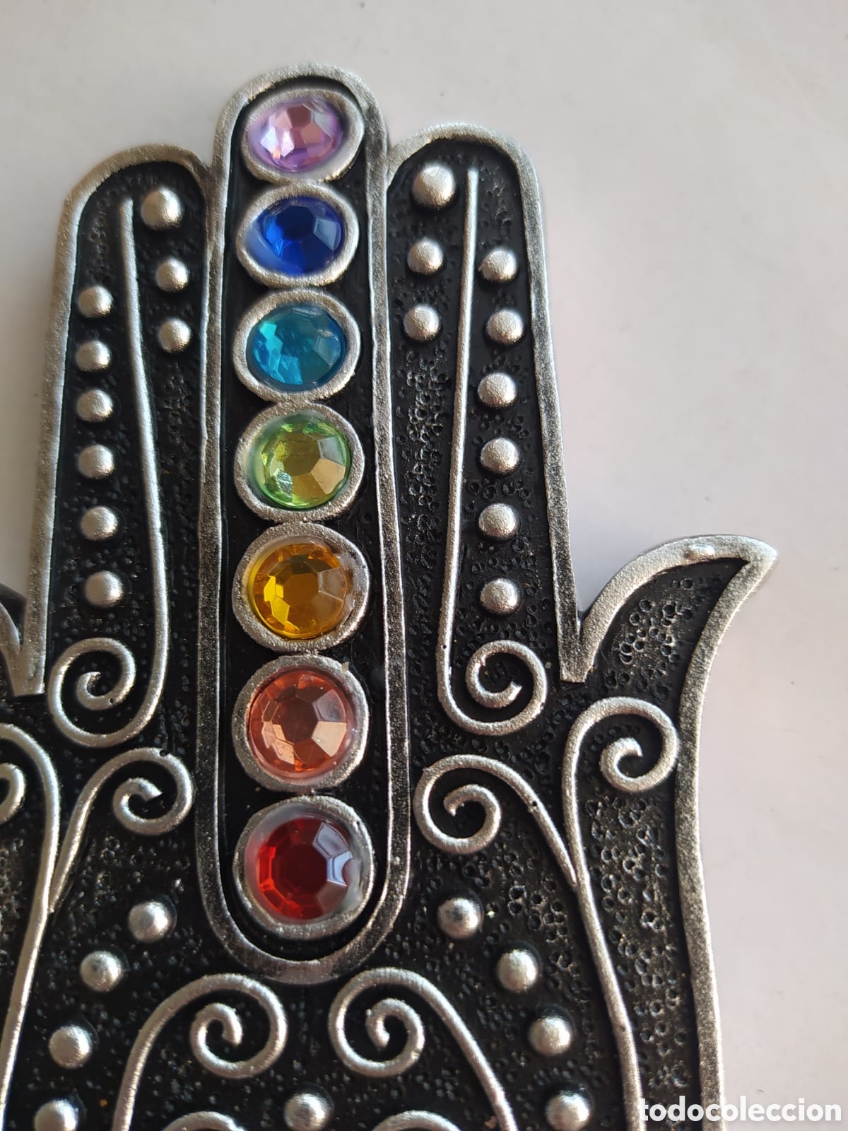 Antig&uuml;edades: MANO DE FATIMA CON SIETE CHACRAS ESPIRITUALES - Foto 4
