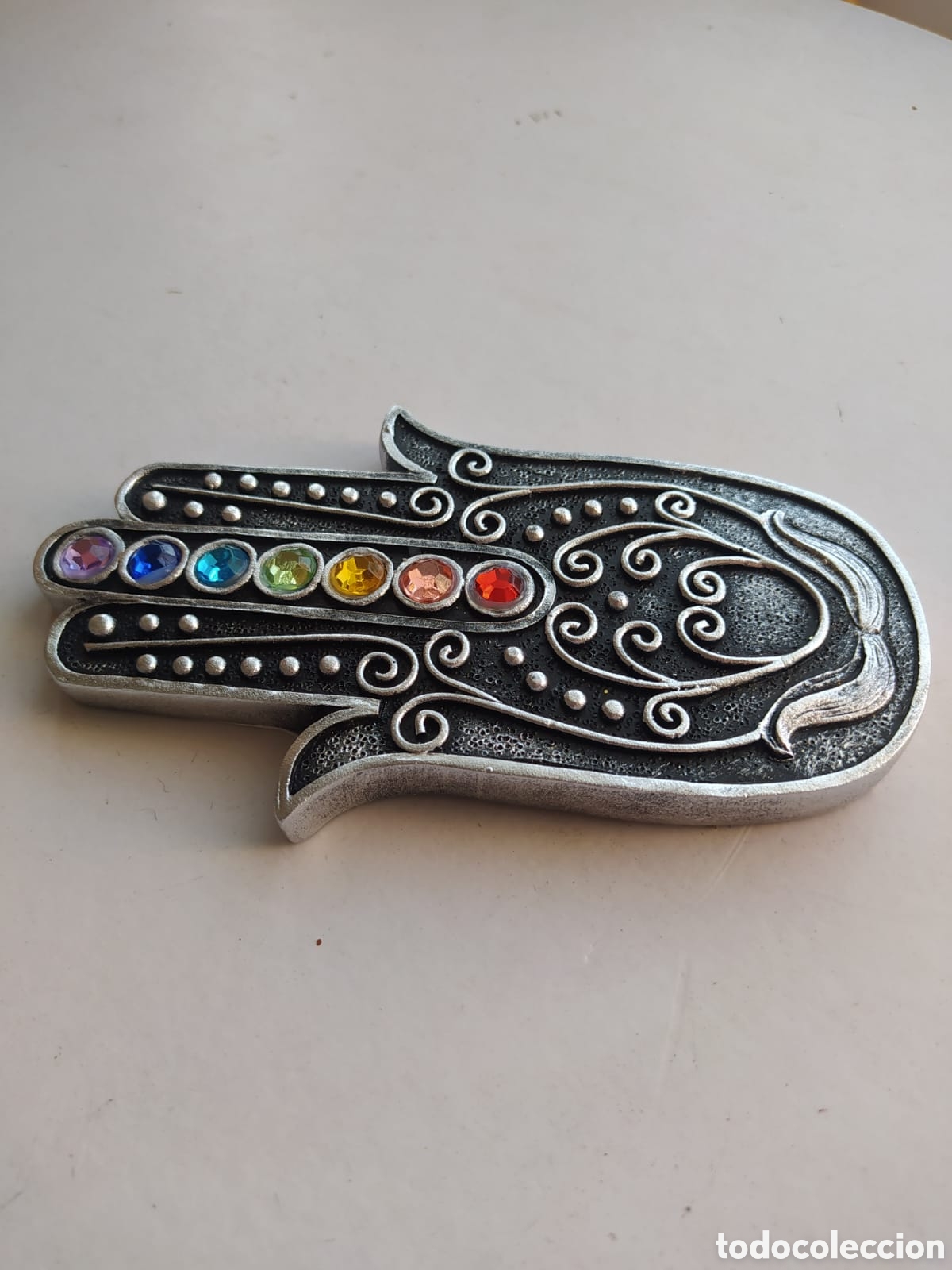 Antig&uuml;edades: MANO DE FATIMA CON SIETE CHACRAS ESPIRITUALES - Foto 5