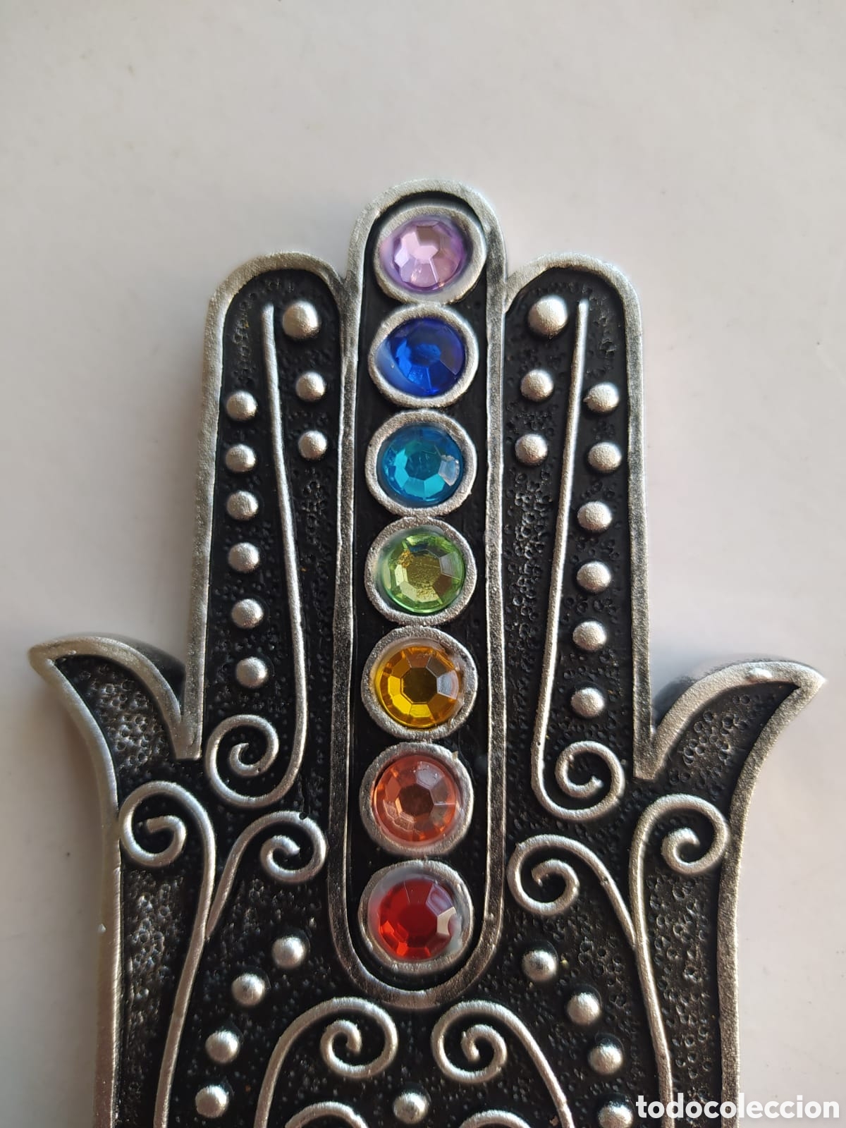 Antig&uuml;edades: MANO DE FATIMA CON SIETE CHACRAS ESPIRITUALES - Foto 7