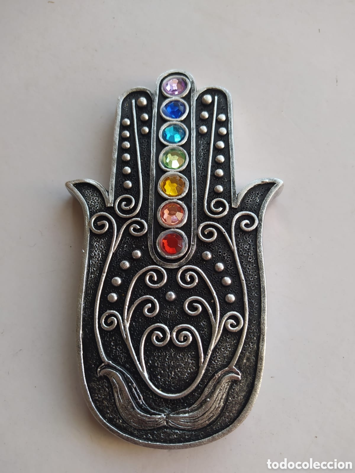 Antig&uuml;edades: MANO DE FATIMA CON SIETE CHACRAS ESPIRITUALES - Foto 8