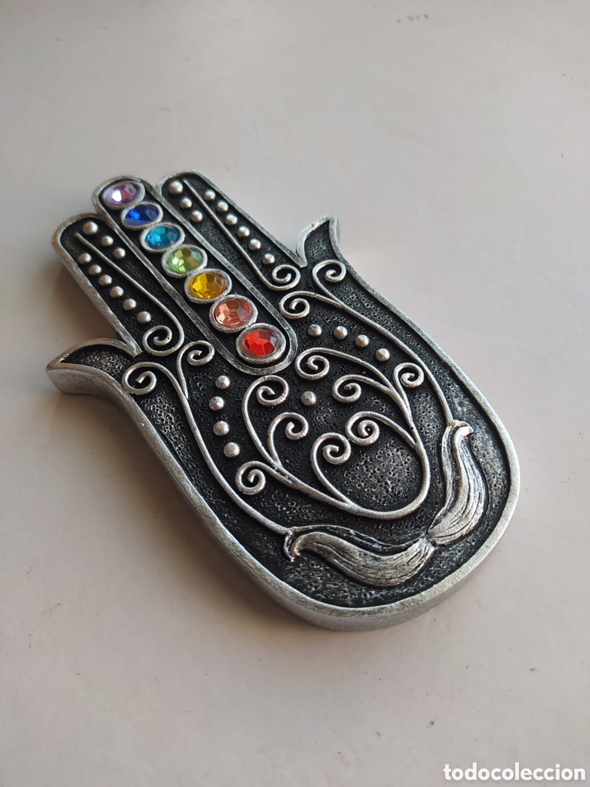 Antig&uuml;edades: MANO DE FATIMA CON SIETE CHACRAS ESPIRITUALES - Foto 1