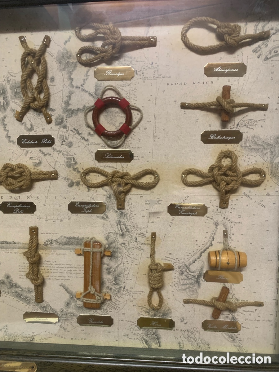 Antig&uuml;edades: Cuadro de Nudos Marineros con Cristal - Foto 3