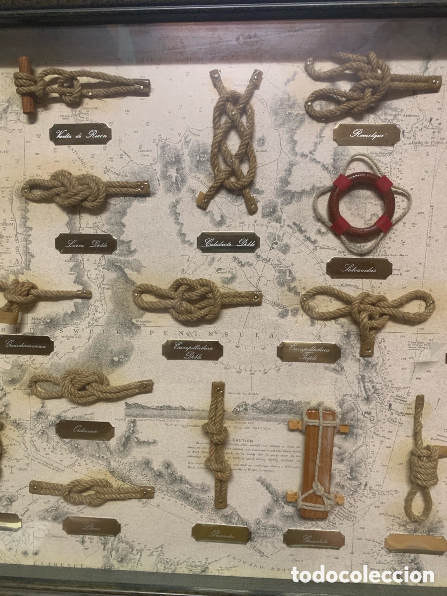 Antig&uuml;edades: Cuadro de Nudos Marineros con Cristal - Foto 4