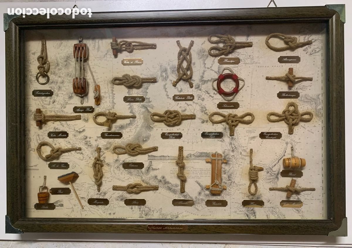 Antig&uuml;edades: Cuadro de Nudos Marineros con Cristal - Foto 6