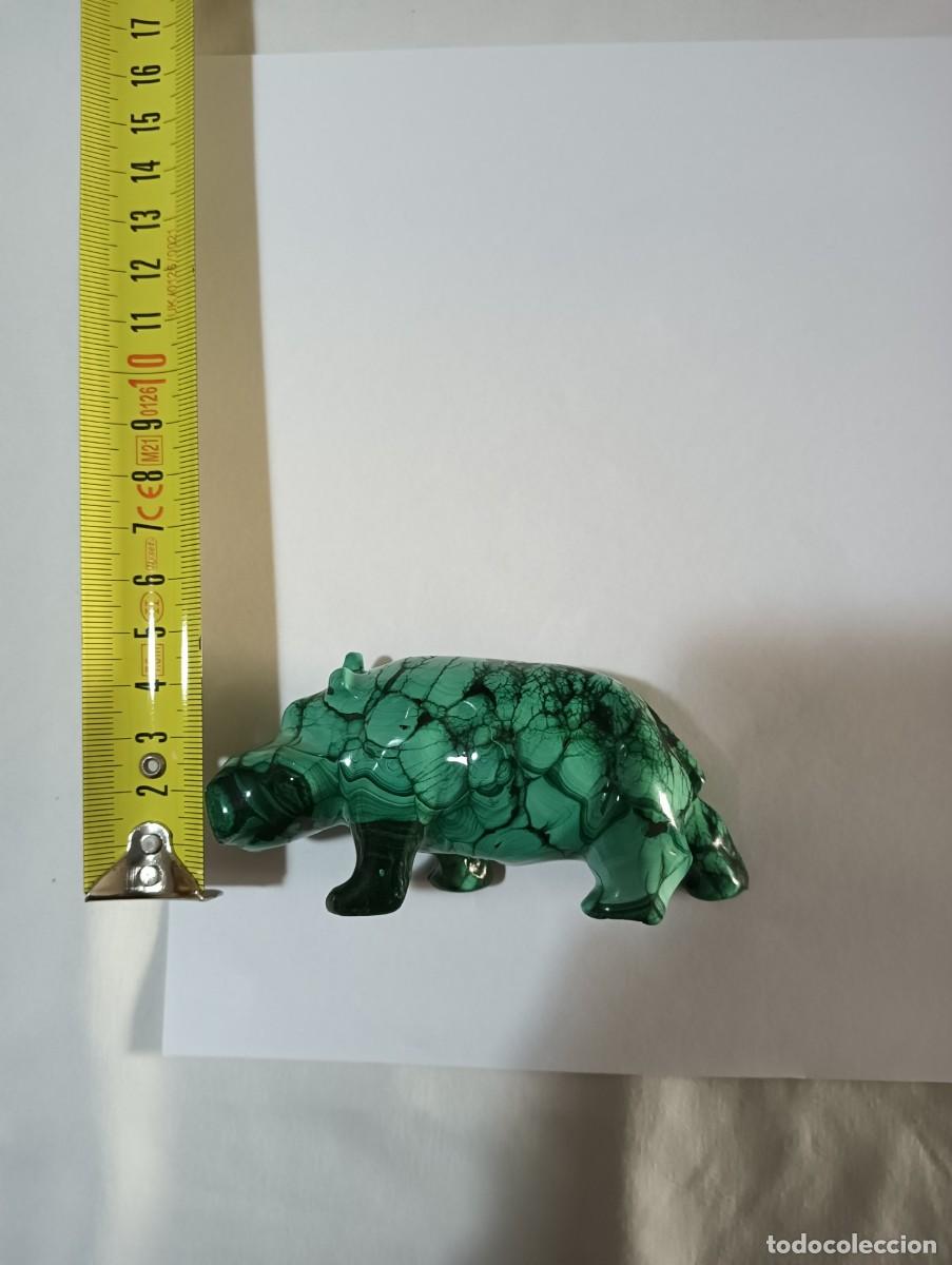 Antig&uuml;edades: Polished Hippo shape carved Malachite - Foto 3