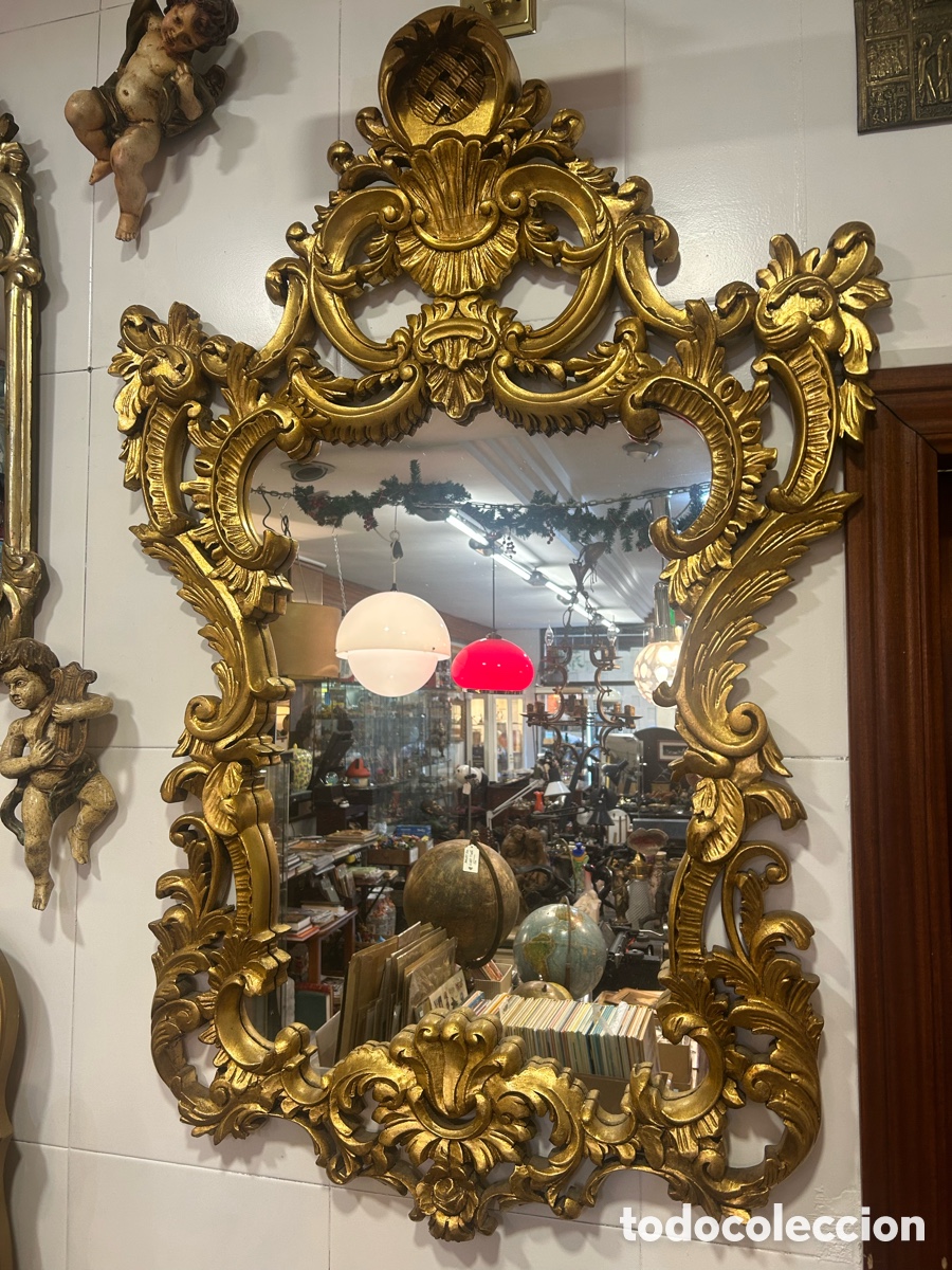 Antig&uuml;edades: Espejo de Madera cornucopia 119 x 82cm - Foto 1