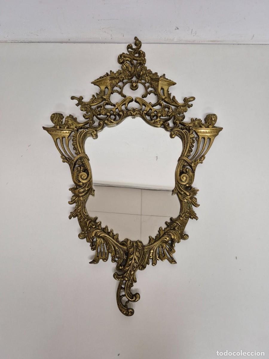 Antig&uuml;edades: Precioso Espejo, Cornucopia - Bronce Cincelado - Foto 3