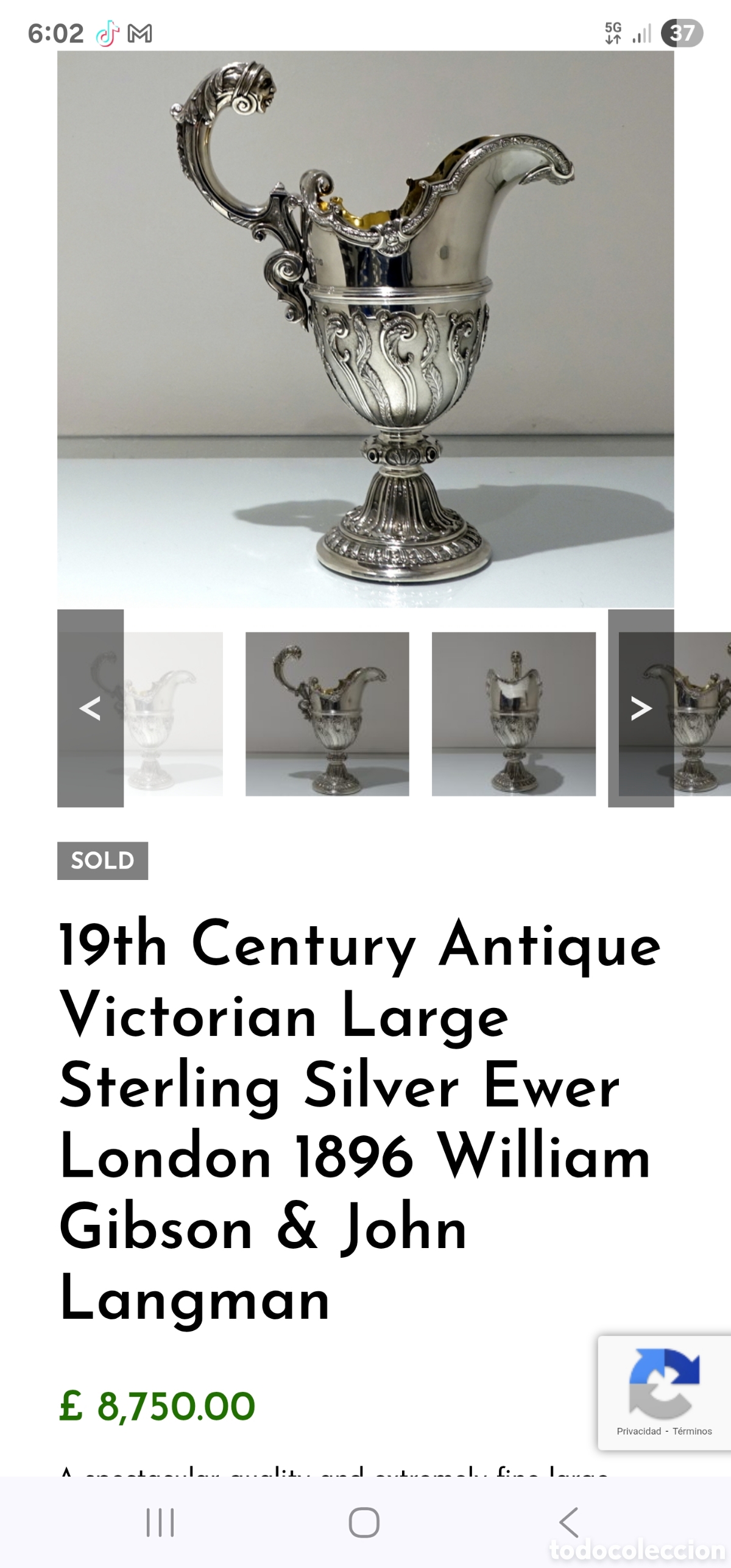 Antig&uuml;edades: Cop&oacute;n &uacute;nico de plata inglesa (Excepcional) - Foto 14