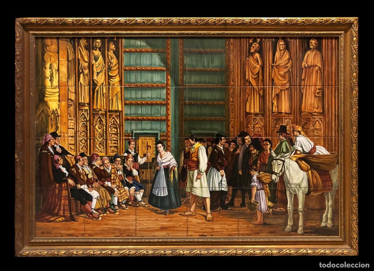 Antig&uuml;edades: gran panel de azulejos el tribunal de las aguas, valencia - Foto 1