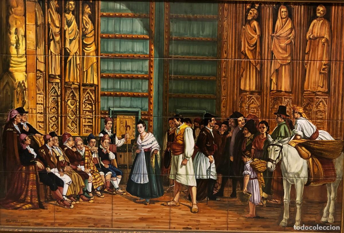 Antig&uuml;edades: gran panel de azulejos el tribunal de las aguas, valencia - Foto 2