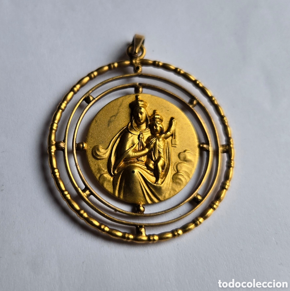 Antig&uuml;edades: MEDALLA VIRGEN DEL CARMEN, DORADA - Foto 2