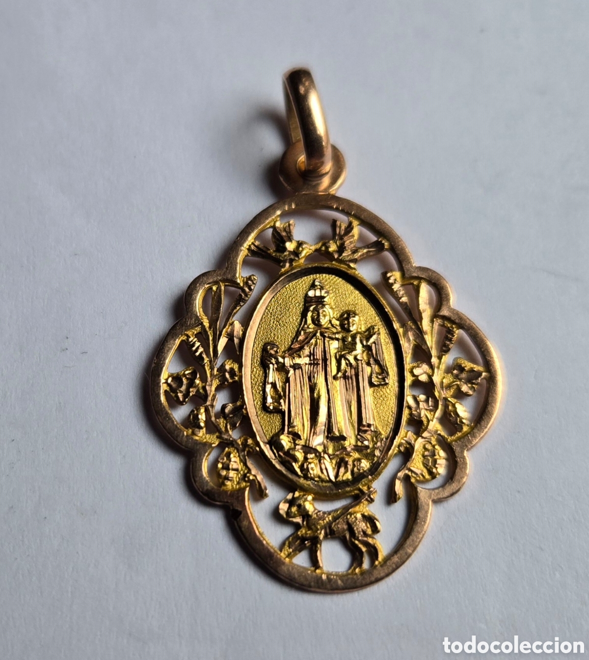 Antig&uuml;edades: MEDALLA VIRGEN DEL CARMEN, DORADA - Foto 2