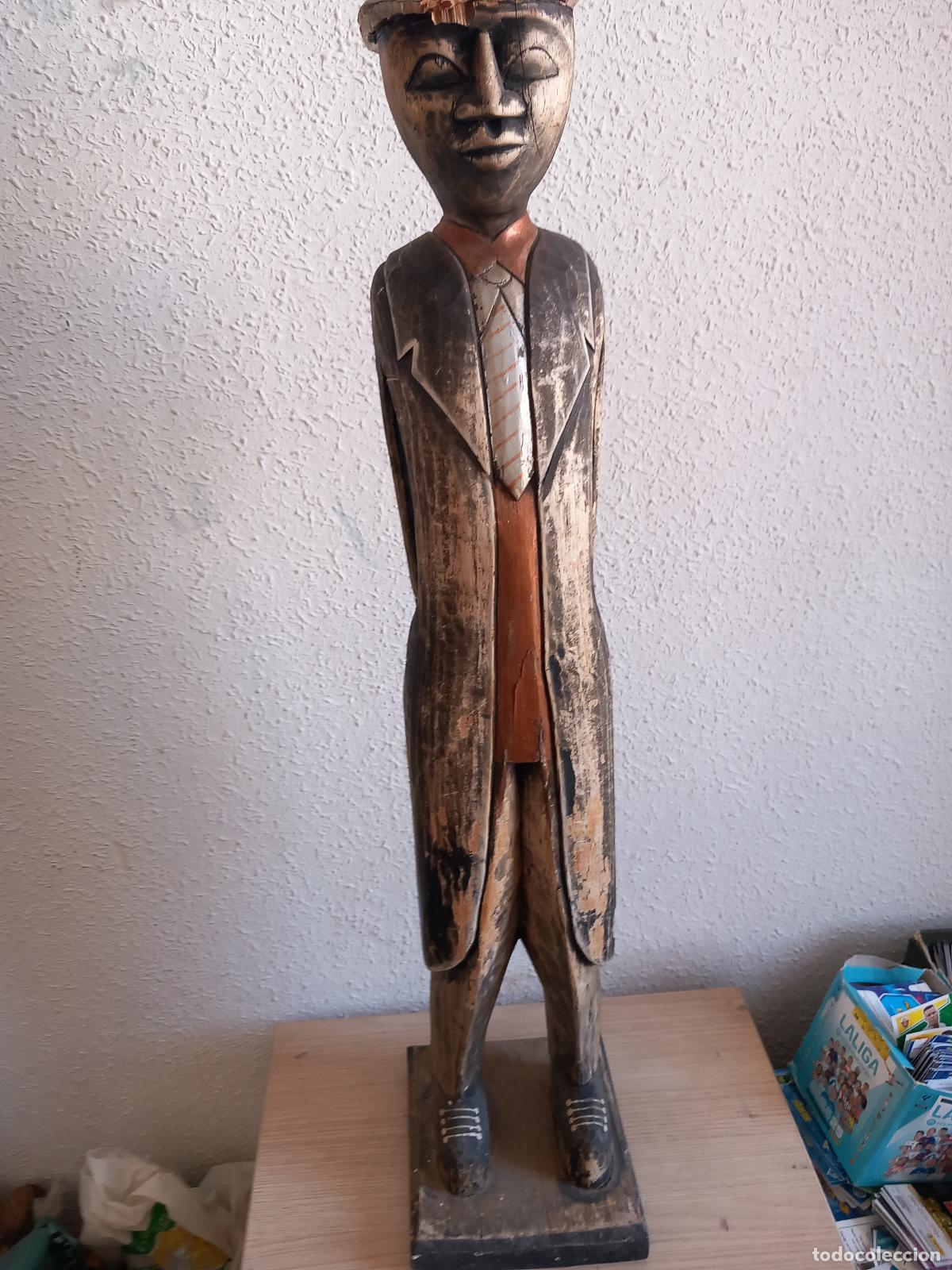 Antig&uuml;edades: TALLA DE MADERA 80 CM - Foto 2