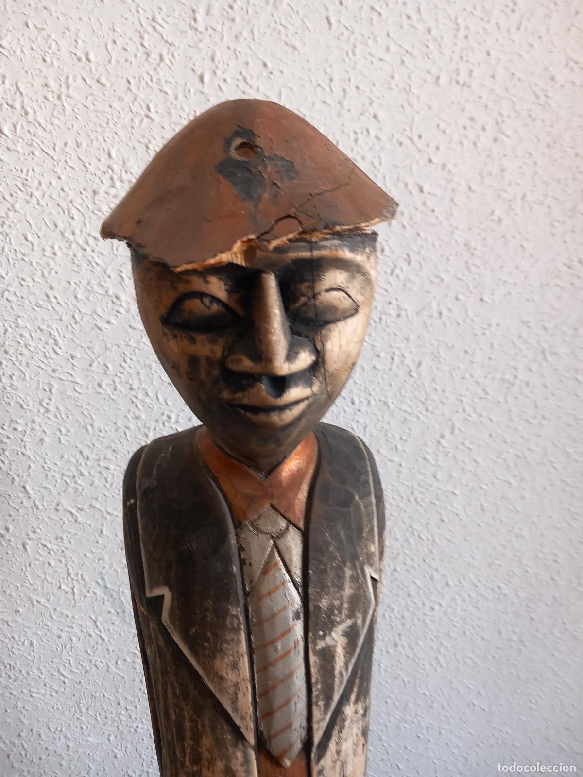 Antig&uuml;edades: TALLA DE MADERA 80 CM - Foto 3