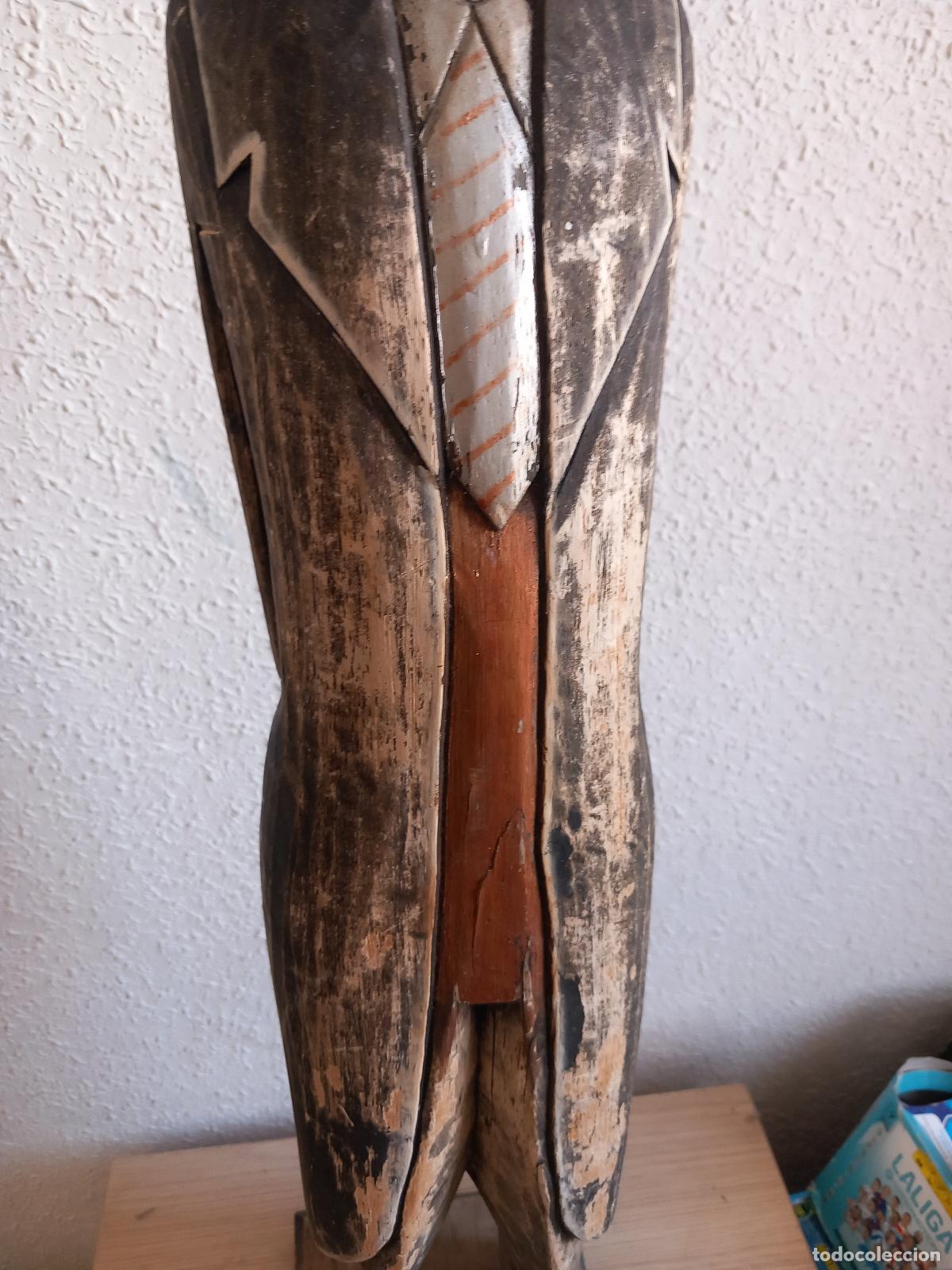 Antig&uuml;edades: TALLA DE MADERA 80 CM - Foto 4