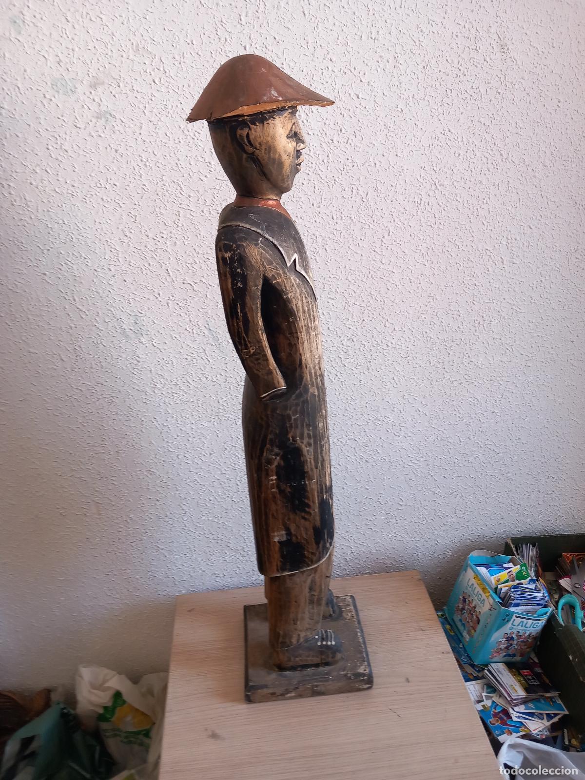 Antig&uuml;edades: TALLA DE MADERA 80 CM - Foto 6