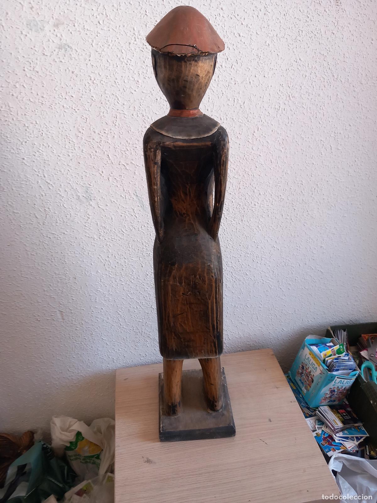 Antig&uuml;edades: TALLA DE MADERA 80 CM - Foto 8