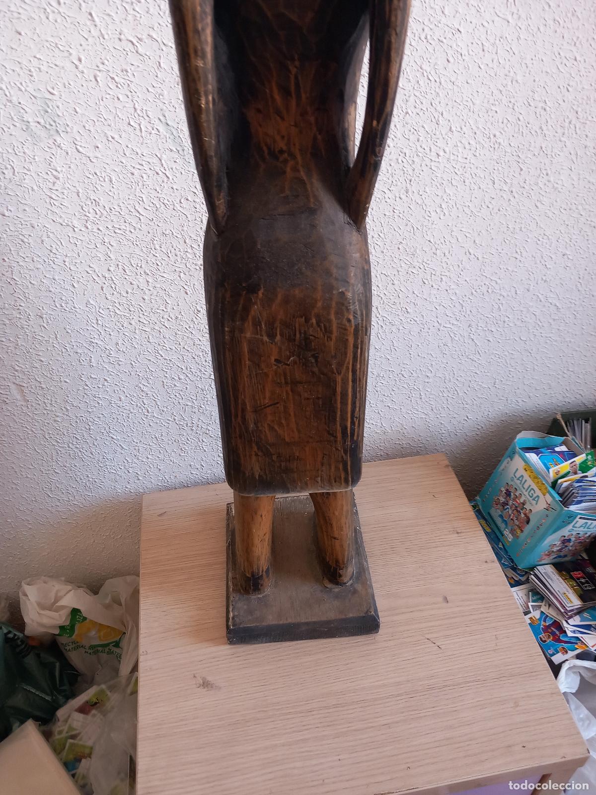 Antig&uuml;edades: TALLA DE MADERA 80 CM - Foto 9