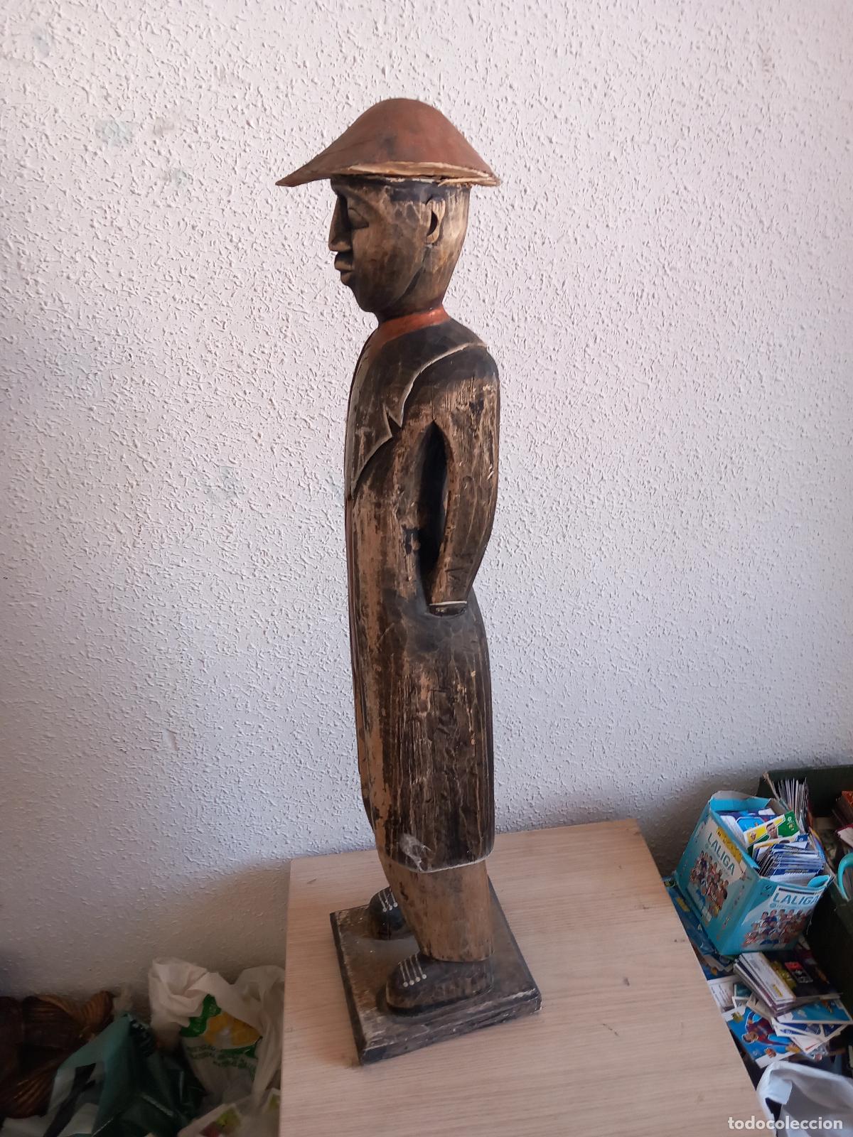 Antig&uuml;edades: TALLA DE MADERA 80 CM - Foto 10