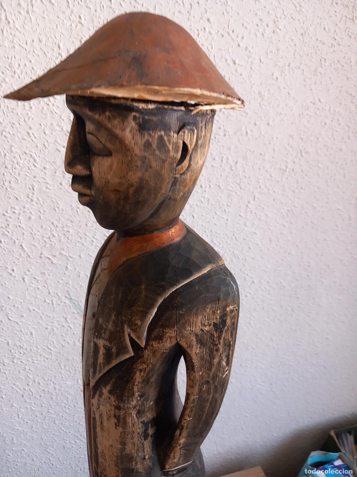 Antig&uuml;edades: TALLA DE MADERA 80 CM - Foto 12