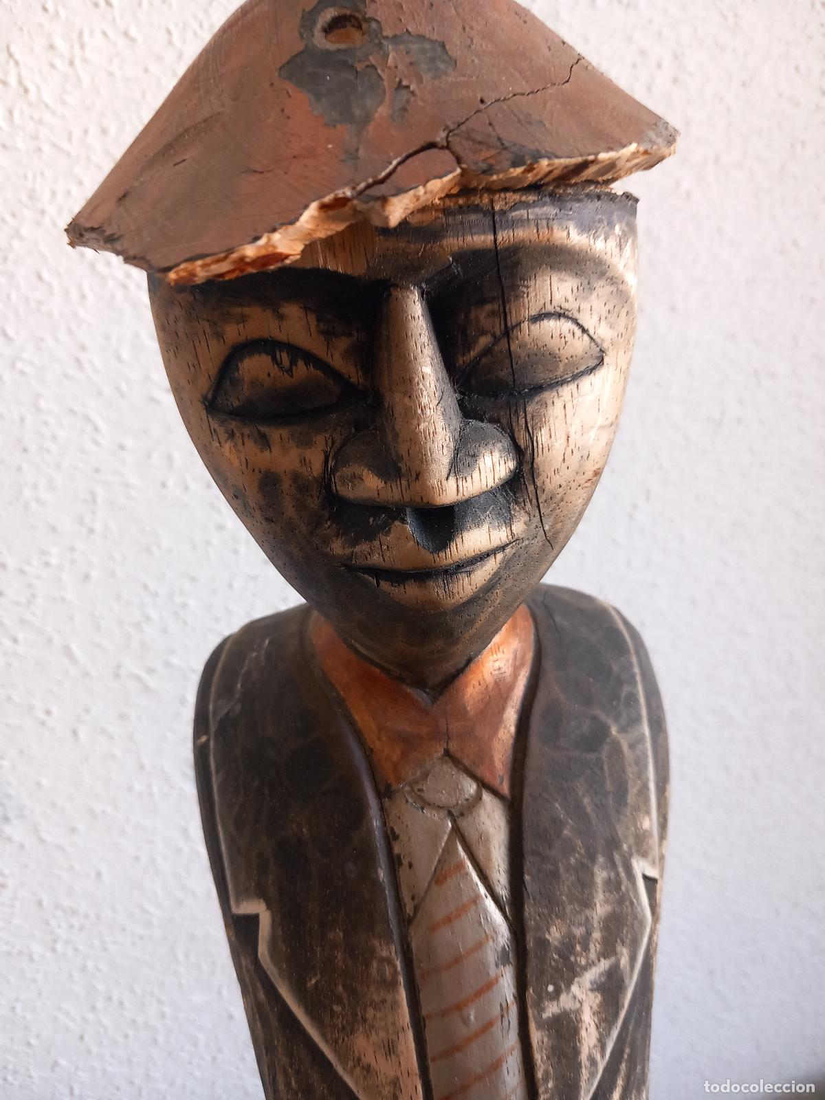 Antig&uuml;edades: TALLA DE MADERA 80 CM - Foto 13
