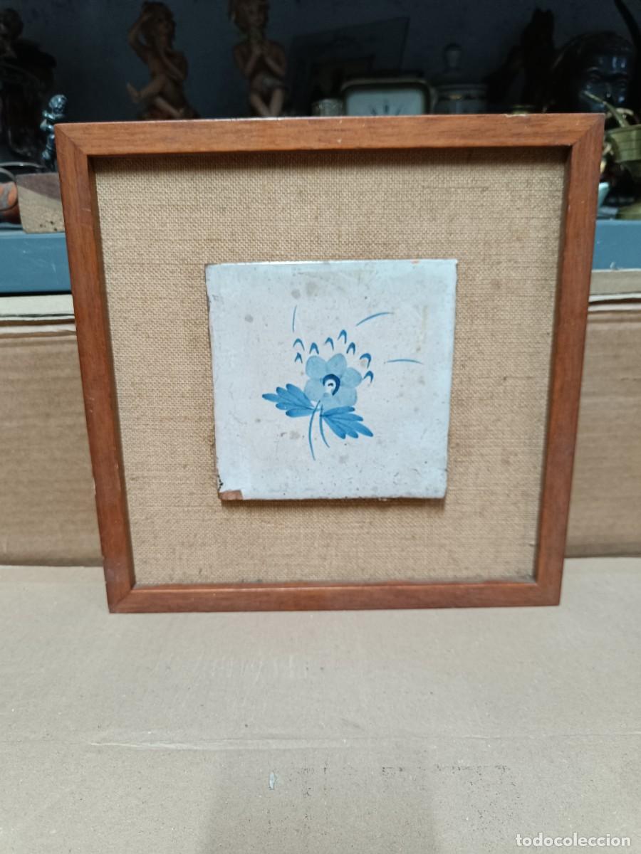 Antig&uuml;edades: ANTIGUO CUADRO CON AZULEJO -E5 - Foto 1