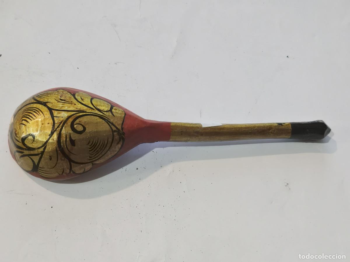Antig&uuml;edades: cuchara de madera decioracion rusa - Foto 3
