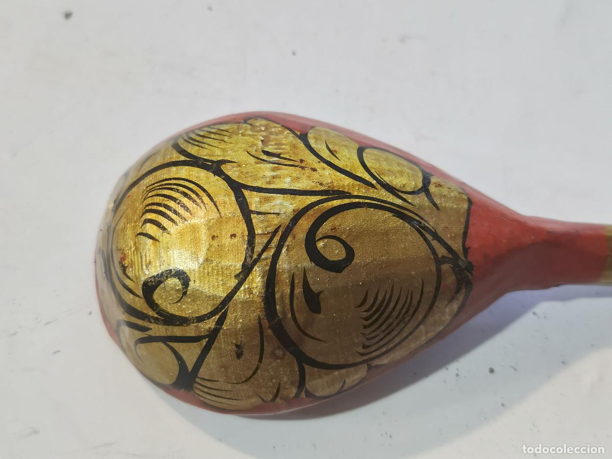 Antig&uuml;edades: cuchara de madera decioracion rusa - Foto 4
