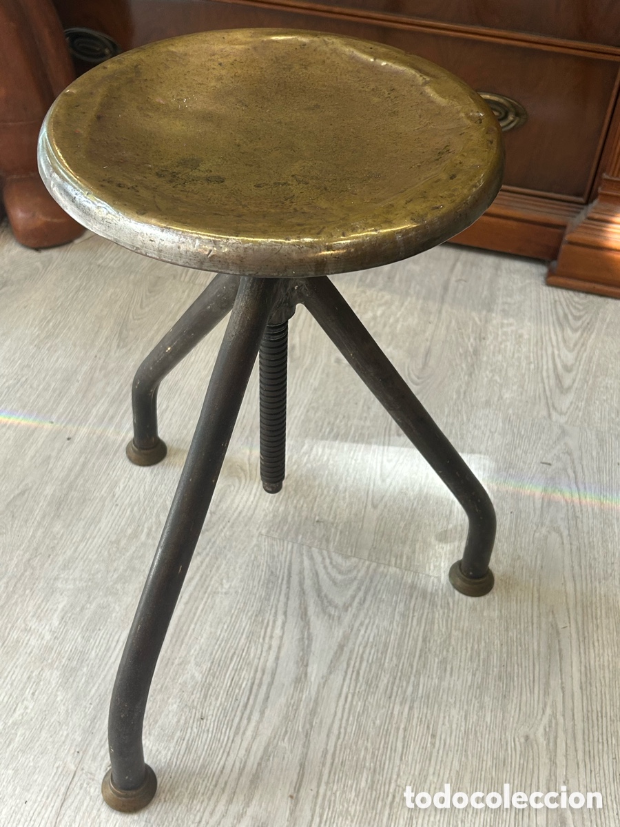 Antig&uuml;edades: Taburete industria base de bronce - Foto 4