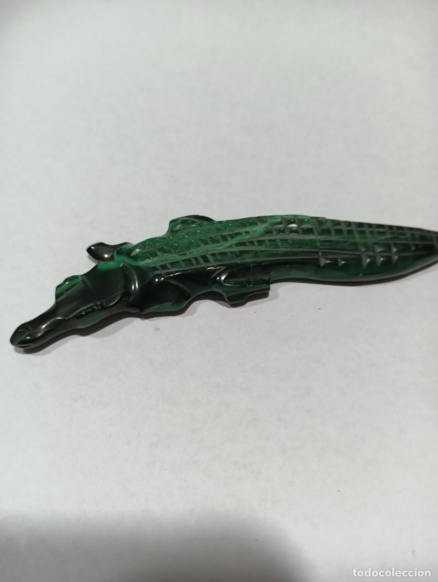 Antig&uuml;edades: Polished Crocodile carved Malachite - Foto 3
