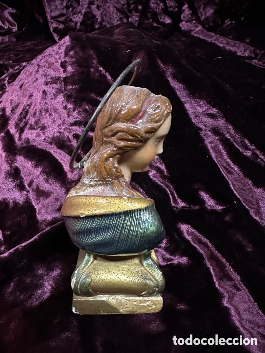 Antig&uuml;edades: Bonito busto de la Virgen en yeso - Foto 4
