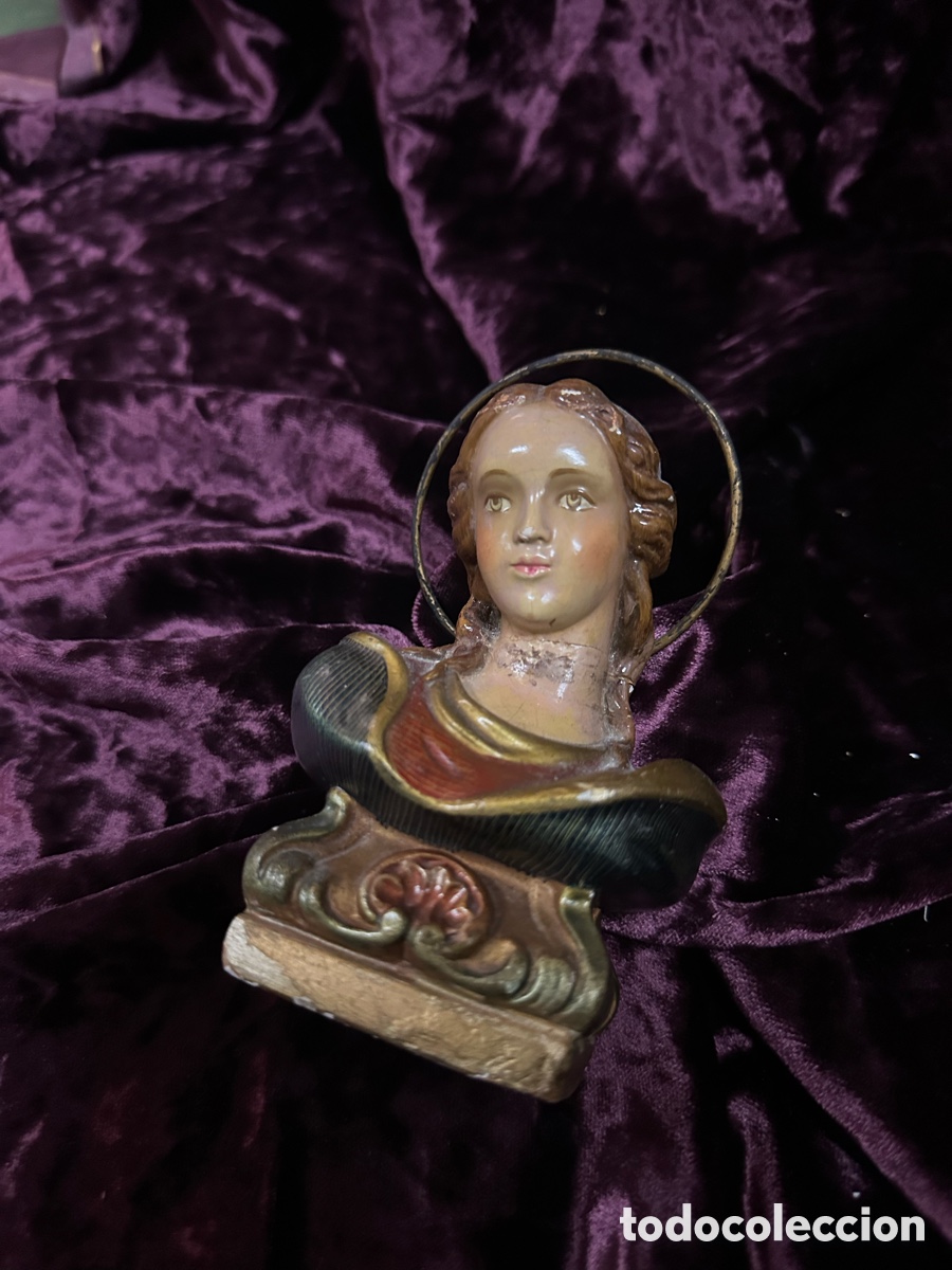 Antig&uuml;edades: Bonito busto de la Virgen en yeso - Foto 6