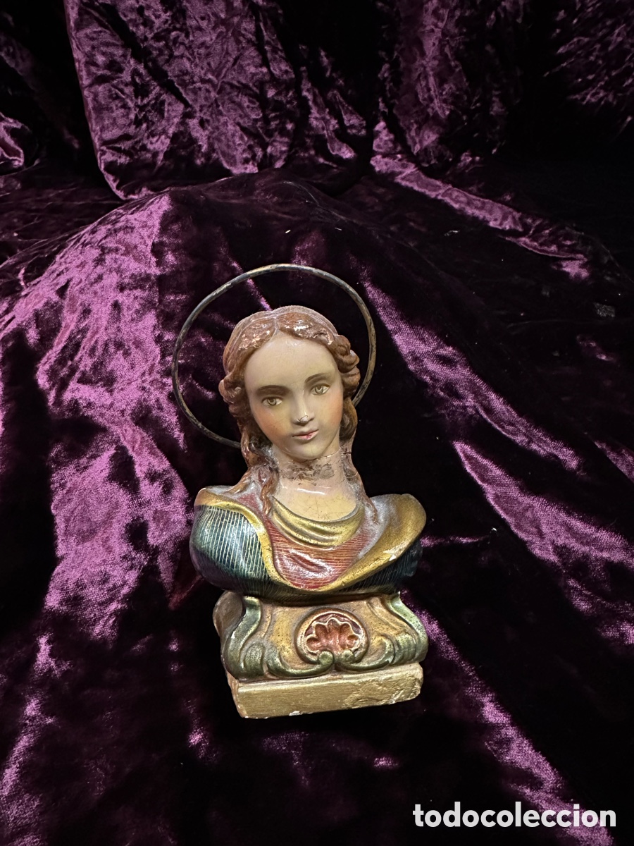 Antig&uuml;edades: Bonito busto de la Virgen en yeso - Foto 1