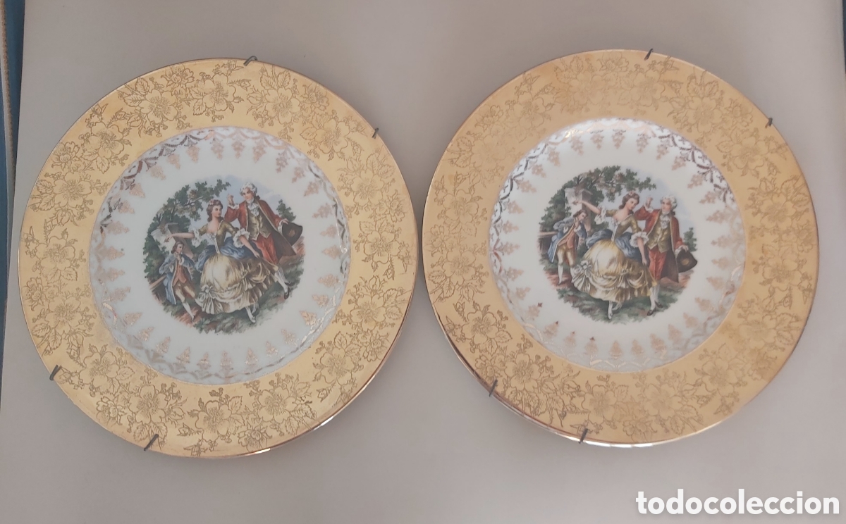 Antiguidades: Platos de porcelana, La Petite. China. Oro 22 K