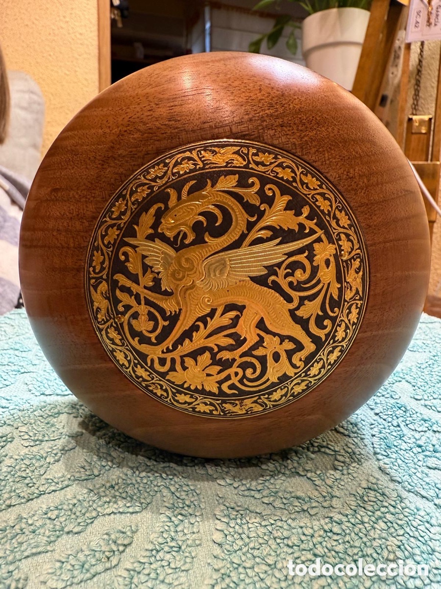 Antig&uuml;edades: JOYERO DAMASQUINADO Y MADERA - Foto 1