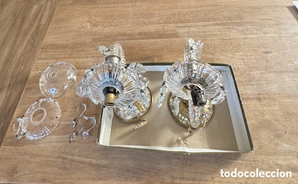 Antig&uuml;edades: Apliques antiguos de cristal - Foto 2