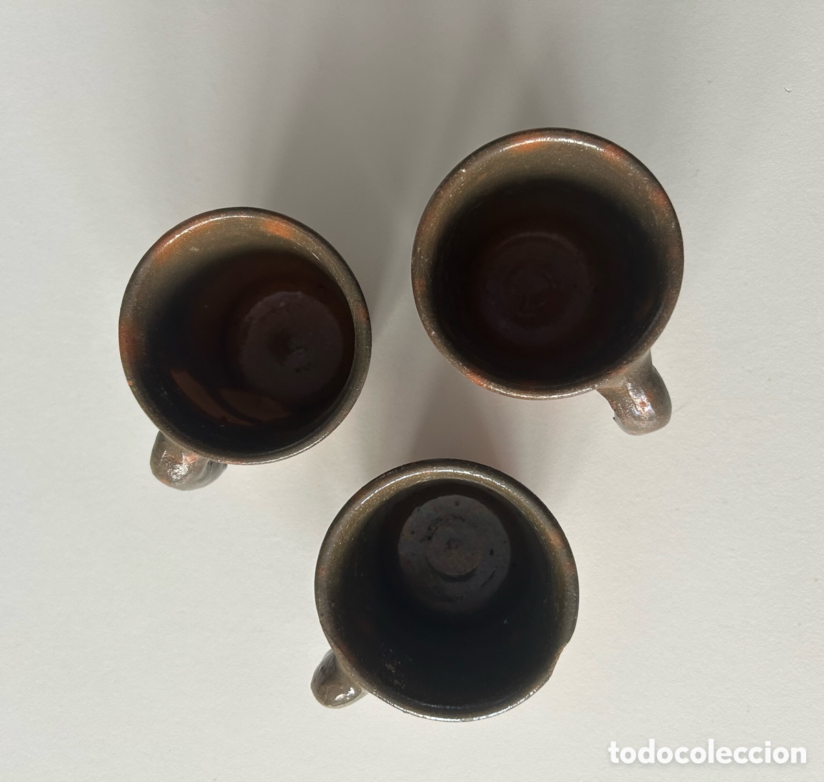 Antig&uuml;edades: 3 Tazas caf&eacute; de barro - Foto 3
