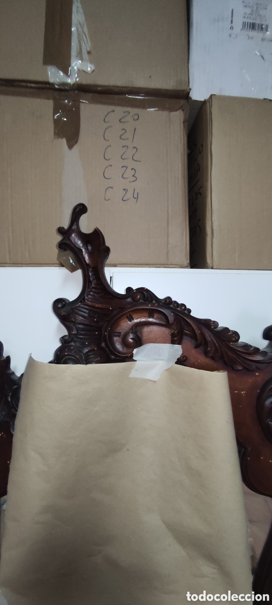 Antig&uuml;edades: Antiguo espejo de madera maciza - Foto 5