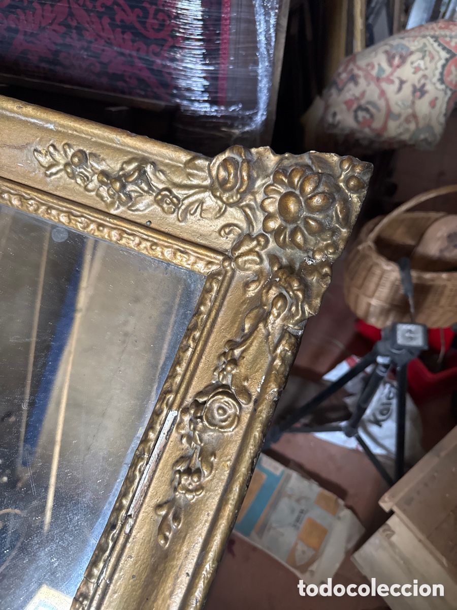 Antig&uuml;edades: Espejo dorado antiguo - Foto 2