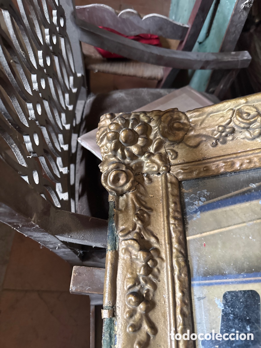 Antig&uuml;edades: Espejo dorado antiguo - Foto 4