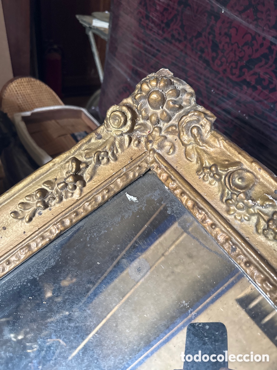 Antig&uuml;edades: Espejo dorado antiguo - Foto 5
